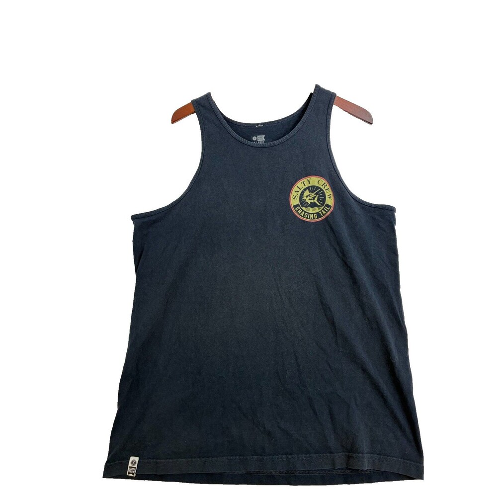Salty Crew Chasing Tail Tank Top Mens XL Navy Blue Fishing Graphic Shirt